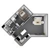 1 Bedroom, 1 Bathroom 890 SF